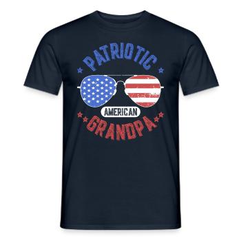 Patriotic American Grandfather Patriot US - Men's T-Shirt - navy - Front - AI Model Male 178 light (178cm)