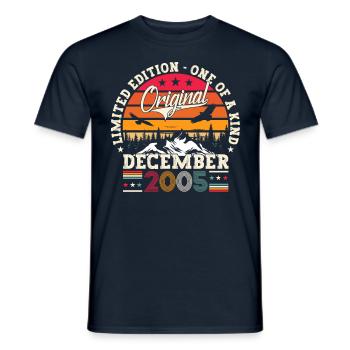 December Year 2005 17th birthday gift - Men's T-Shirt - navy - Front - AI Model Male 178 light (178cm)