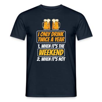 Buvez deux fois le week-end buvez de l’alcool - T-shirt homme - marine - Devant - AI Model Male 178 light (178cm)