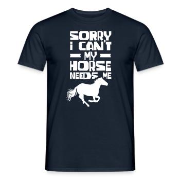 Kann Nicht Mein Pferd Braucht Mich Reiten Reiter - Männer T-Shirt - Navy - Vorne - AI Model Male 178 light (178cm)