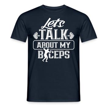 Parlons de mes boucles musculaires d’entraînement des biceps - T-shirt homme - marine - Devant - AI Model Male 178 light (178cm)