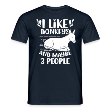Ich Mag Esel Und Vielleicht 3 Menschen Bauernhof - Männer T-Shirt - Navy - Vorne - AI Model Male 178 light (178cm)