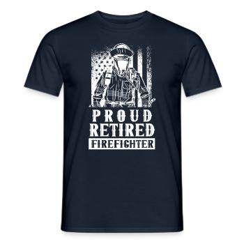 Fier pompier à la retraite Retraité - T-shirt homme - marine - Devant - AI Model Male 178 light (178cm)