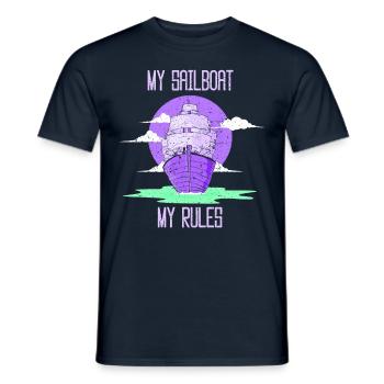 My sailboat My rules Sailing Captain Sailor - Men's T-Shirt - navy - Front - AI Model Male 178 light (178cm)
