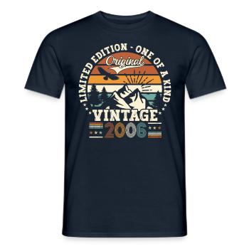 Vintage Vintage 2006 16th Birthday Gift Man - Men's T-Shirt - navy - Front - AI Model Male 178 light (178cm)