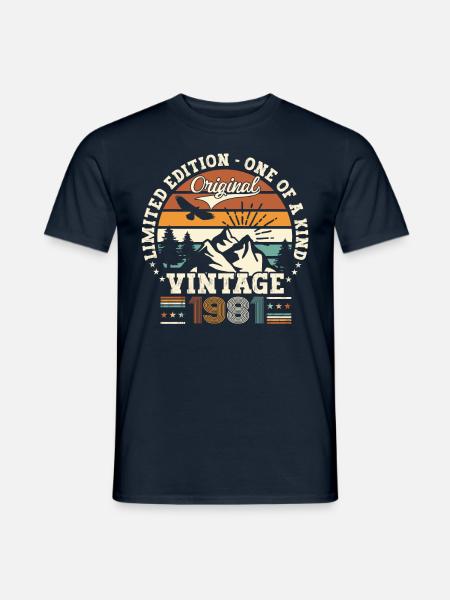 Jahrgang Vintage 1981 41. Geburtstag Geschenk Mann - Männer T-Shirt - Navy