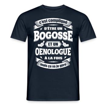 BOGOSSE ET ŒNOLOGUE - T-shirt homme - marine - Devant - AI Model Male 178 light (178cm)