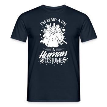 I am a rat in a human costume - Men's T-Shirt - navy - Front - AI Model Male 178 light (178cm)