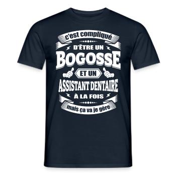 BOGOSSE ET ASSISTANT DENTAIRE - T-shirt homme - marine - Devant - AI Model Male 178 light (178cm)