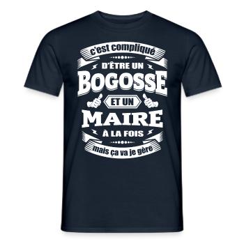 BOGOSSE ET MAIRE - T-shirt homme - marine - Devant - AI Model Male 178 light (178cm)