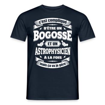 BOGOSSE ET ASTROPHYSICIEN A LA FOIS - T-shirt homme - marine - Devant - AI Model Male 178 light (178cm)