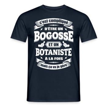 BOGOSSE ET BOTANISTE A LA FOIS - T-shirt homme - marine - Devant - AI Model Male 178 light (178cm)