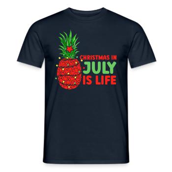 Christmas in July is life Christmas in July - Men's T-Shirt - navy - Front - AI Model Male 178 light (178cm)