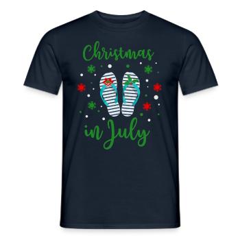 Weihnachten Im Juli Christmas In July Humor Santa - Men's T-Shirt - navy - Front - AI Model Male 178 light (178cm)