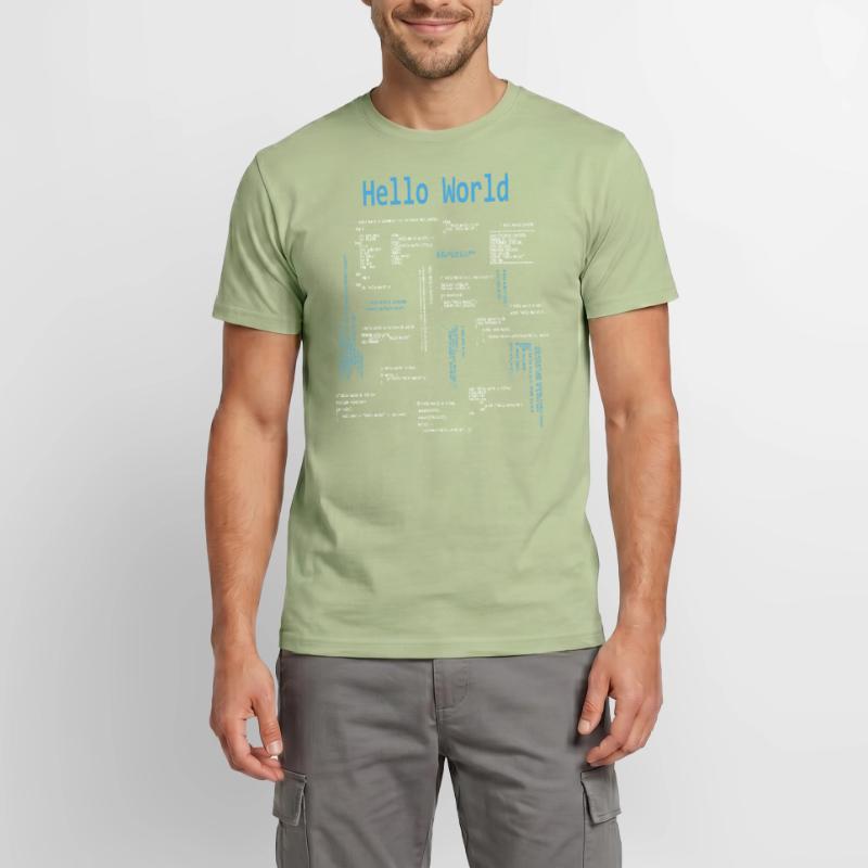 Hello World Programmiersprachen Programmierer Nerd Männer T-Shirt