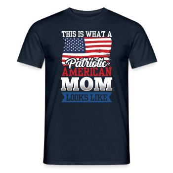 Voici à quoi ressemble une mère américaine patriotique aux États-Unis - T-shirt homme - marine - Devant - AI Model Male 178 light (178cm)
