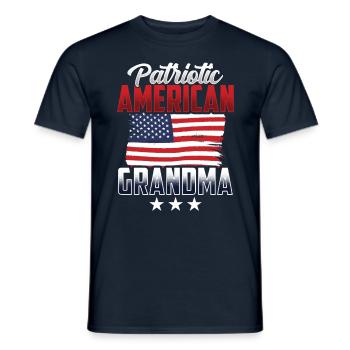 Patriotic American Grandmother Patriot US - Men's T-Shirt - navy - Front - AI Model Male 178 light (178cm)