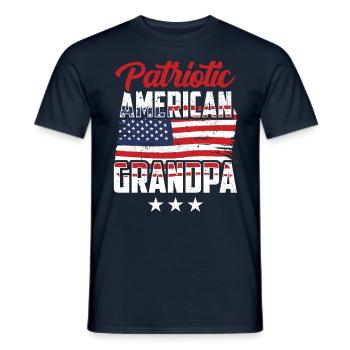 Patriotic American Grandfather US Patriot - Men's T-Shirt - navy - Front - AI Model Male 178 light (178cm)