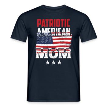 Patriotic American Mother USA Patriot US - Men's T-Shirt - navy - Front - AI Model Male 178 light (178cm)