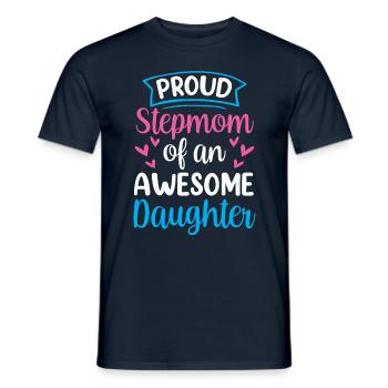 Proud stepmother of a great daughter child - Men's T-Shirt - navy - Front - AI Model Male 178 light (178cm)
