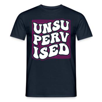 Unbeaufsichtigt Sarkastisch Unsupervised Humor - Männer T-Shirt - Navy - Vorne - AI Model Male 178 light (178cm)