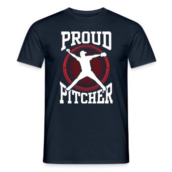 Stolzer Baseball Pitcher Spieler Werfer Hobby - Männer T-Shirt - Navy - Vorne - AI Model Male 178 light (178cm)