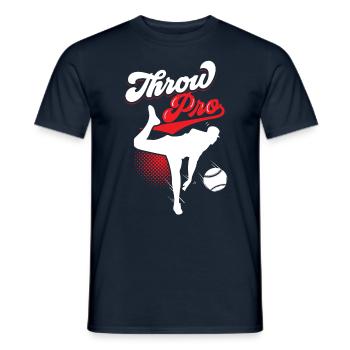 Wurf Profi Hobby Spieler Baseball Pitcher Werfer - Männer T-Shirt - Navy - Vorne - AI Model Male 178 light (178cm)