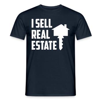 I sell real estate houses real estate agents - Men's T-Shirt - navy - Front - AI Model Male 178 light (178cm)