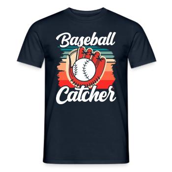 Baseball Catcher Baseball Catcher Player Hobby - Men's T-Shirt - navy - Front - AI Model Male 178 light (178cm)