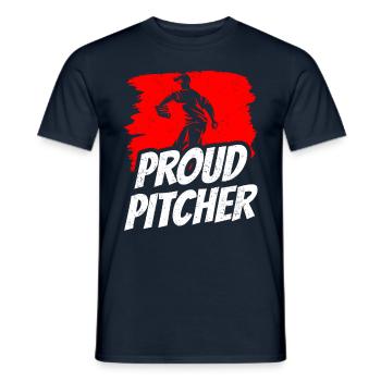Stolzer Baseball Pitcher Spieler Werfer Hobby - Männer T-Shirt - Navy - Vorne - AI Model Male 178 light (178cm)