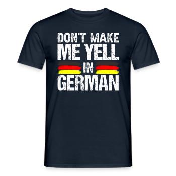 Ne me forcez pas à crier la voix allemande - T-shirt homme - marine - Devant - AI Model Male 178 light (178cm)