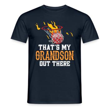 This is my grandson out there playing basketball - Men's T-Shirt - navy - Front - AI Model Male 178 light (178cm)