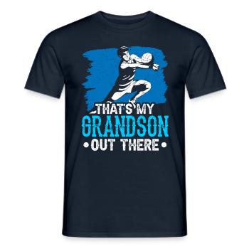 This is my grandson out there playing volleyball - Men's T-Shirt - navy - Front - AI Model Male 178 light (178cm)