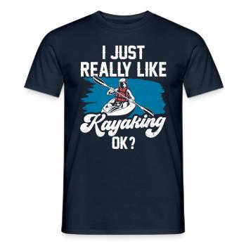 Ich Mag Kajakfahren Einfach Sehr Kajak Hobby Kayak - Männer T-Shirt - Navy - Vorne - AI Model Male 178 light (178cm)