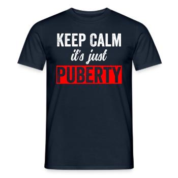Ruhe Bewahren Es Ist Nur Die Pubertät Erwachsen - Männer T-Shirt - Navy - Vorne - AI Model Male 178 light (178cm)