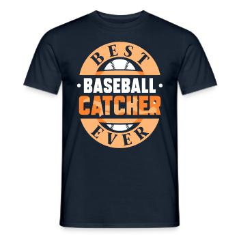 Bester Baseball Fänger Aller Zeiten Catcher Hobby - Männer T-Shirt - Navy - Vorne - AI Model Male 178 light (178cm)