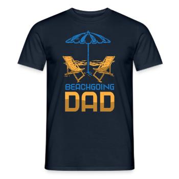 Beach visit Father Beach Beach beach holiday beach - Men's T-Shirt - navy - Front - AI Model Male 178 light (178cm)