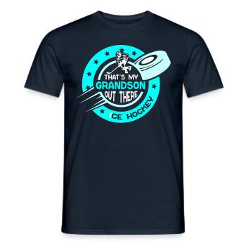 Voici mon petit-fils là-bas au passe-temps de hockey - T-shirt homme - marine - Devant - AI Model Male 178 light (178cm)