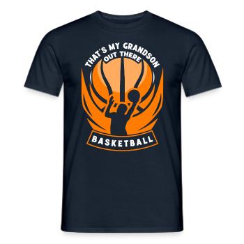 This is my grandson out there playing basketball - Men's T-Shirt - navy - Front - AI Model Male 178 light (178cm)