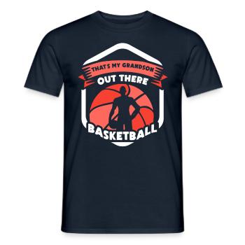 This is my grandson out there playing basketball - Men's T-Shirt - navy - Front - AI Model Male 178 light (178cm)