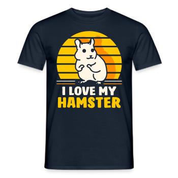 I love my hamster cute owner pet - Men's T-Shirt - navy - Front - AI Model Male 178 light (178cm)
