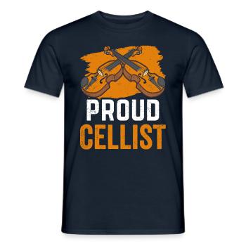 Proud cellist Musician Cello cellist cello - Men's T-Shirt - navy - Front - AI Model Male 178 light (178cm)