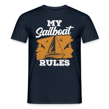 My Sailboat My Rules Sailors Sailing Captain - Men's T-Shirt - navy - Front - AI Model Male 178 light (178cm)