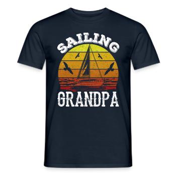 Grand-père à voile Marins Voilier - T-shirt homme - marine - Devant - AI Model Male 178 light (178cm)