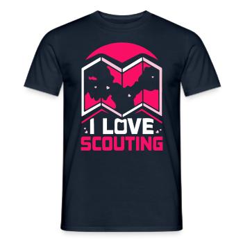J’aime le camp de tentes scoutes du clan scout - T-shirt homme - marine - Devant - AI Model Male 178 light (178cm)