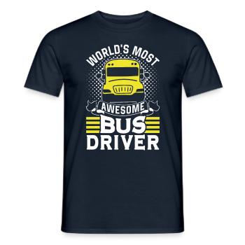 The most ingenious bus driver in the world Bus bus ride - Men's T-Shirt - navy - Front - AI Model Male 178 light (178cm)