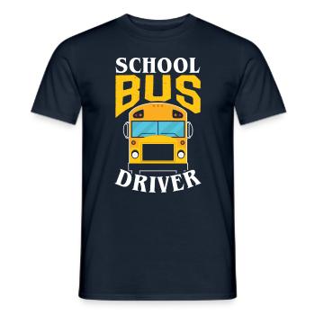 Chauffeur d’autobus scolaire Autocar scolaire - T-shirt homme - marine - Devant - AI Model Male 178 light (178cm)