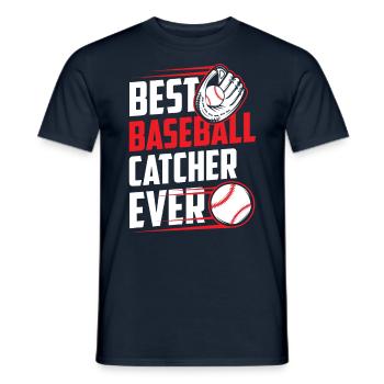 Best Baseball Catcher Ever Hobby Catcher - Men's T-Shirt - navy - Front - AI Model Male 178 light (178cm)