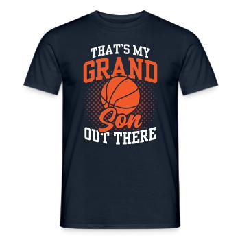 This is my grandson out there playing basketball - Men's T-Shirt - navy - Front - AI Model Male 178 light (178cm)