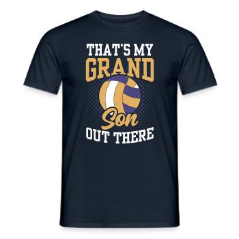 Das Ist Mein Enkel Da Draußen Volleyball Sport - Männer T-Shirt - Navy - Vorne - AI Model Male 178 light (178cm)
